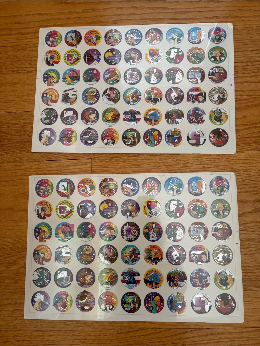 Vintage NEW Collectors Set of All 50 US States & 4 Branches of Government Pogs
